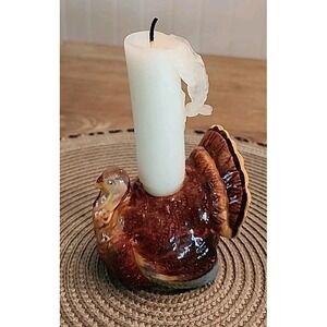 Yankee Candle Porcelain Turkey Taper Dinner Candle Holder 2012 GOBBLE GOBBLE!